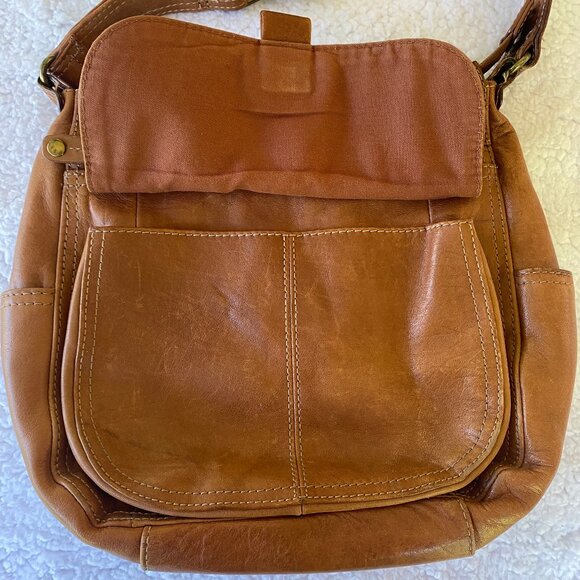 Vintage Fossil Genuine Leather Brown Cross Body Bag - Picture 13 of 14